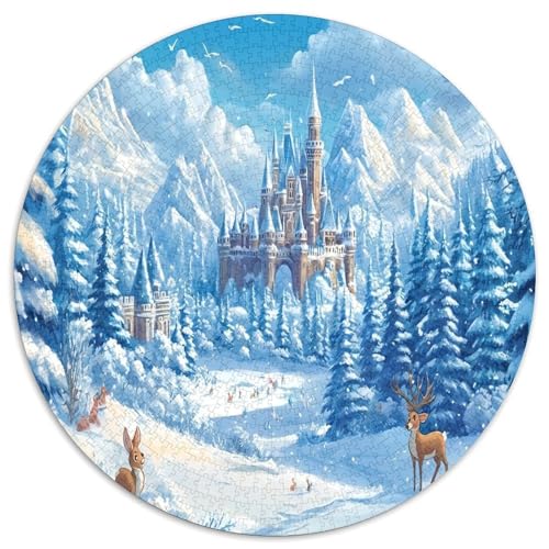 Puzzle de 1000 piezas de castillo nevado, arte relajante y decoración para adultos