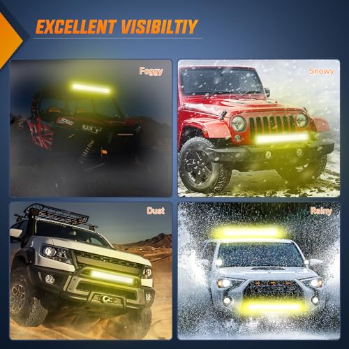 Image of Nilight LED Light Bar 20 Inch 126W Spot Flood Combo Yellow Beam