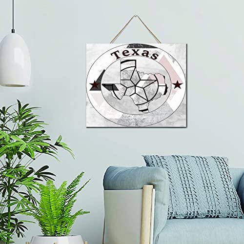 Plaque murale Texas en bois de 25x30 cm style antique pour maison