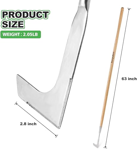 Miniatura 5 de Berry&Bird Herramienta de deshierbe de grietas de mango largo de 63 pulgadas, herramienta de deshierbe de grietas de acero inoxidable, herramienta