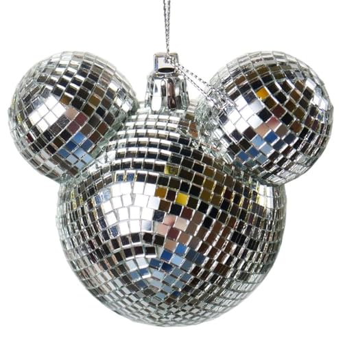 Christbaumschmuck Discokugel Micky Maus, Silber - Baumkugel für...