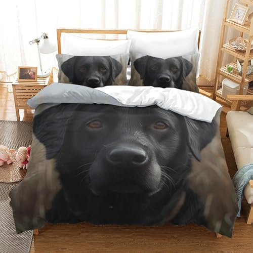 Housse de couette 3D imprimé Labrador microfibre douce 200x200
