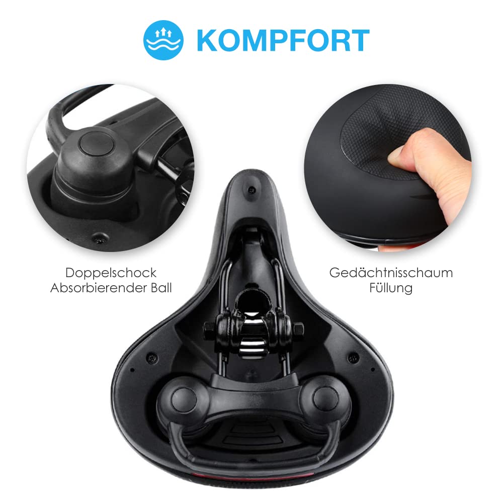 Universeel fietszadel, comfortabel, zacht traagschuim, fietszadel, mountainbikeszadel, heren en dames, eindelijk pijnvrij fietsen, voor fiets, MTB, gravelbike, e-bike