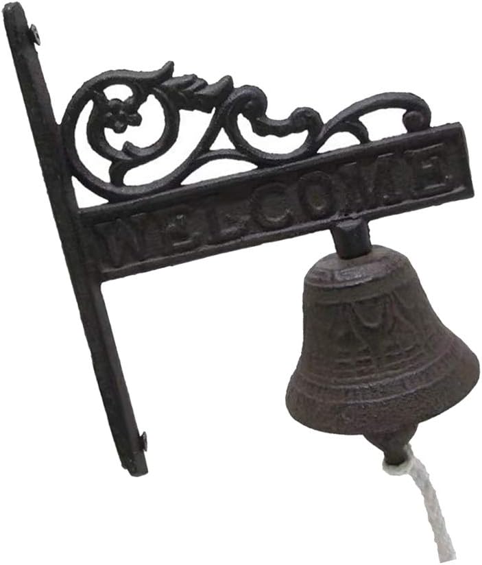 Antique Decorative Doorbell, Country House Cast Bell Flower Antique Handcraft Doorbell Wall Bell Cast Iron Antique Garden Bell (1)