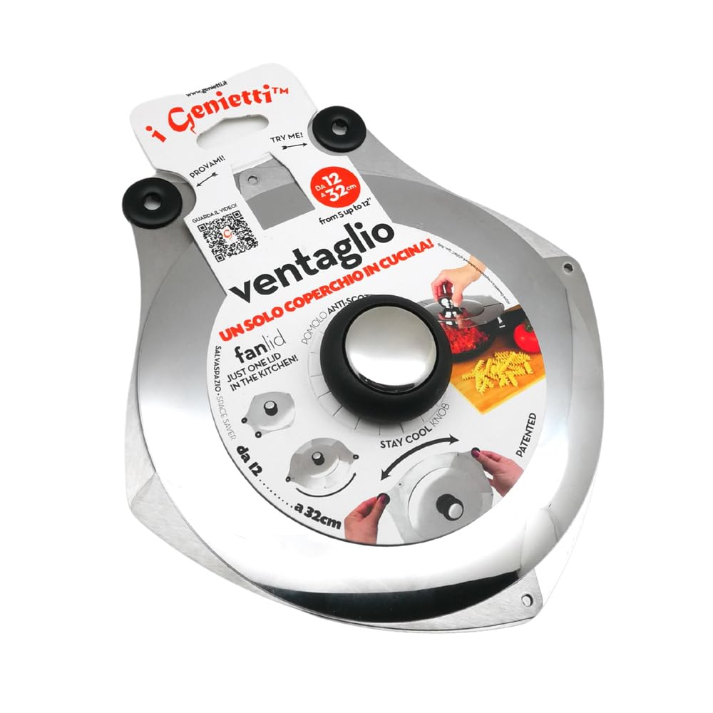 IPAC Coperchio con Ventilazione Modern Nero in Acciaio inossidabile 22 cm Rotondo Magnetica