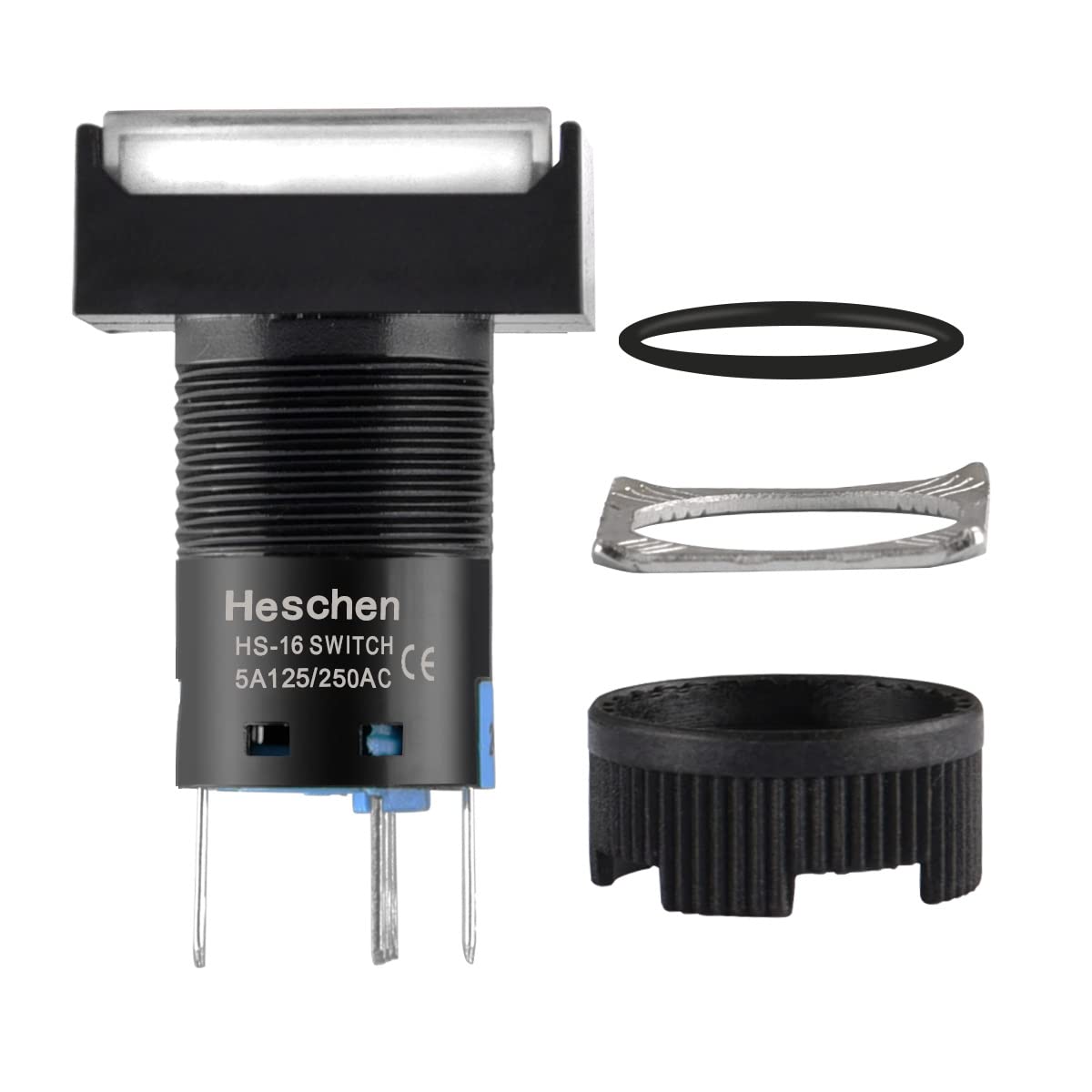 Interruttore Pulsante 16mm 1NO 1NC - Rosso, Blu, Giallo, Verde, Arancione, Con LED 24V - Foto 7