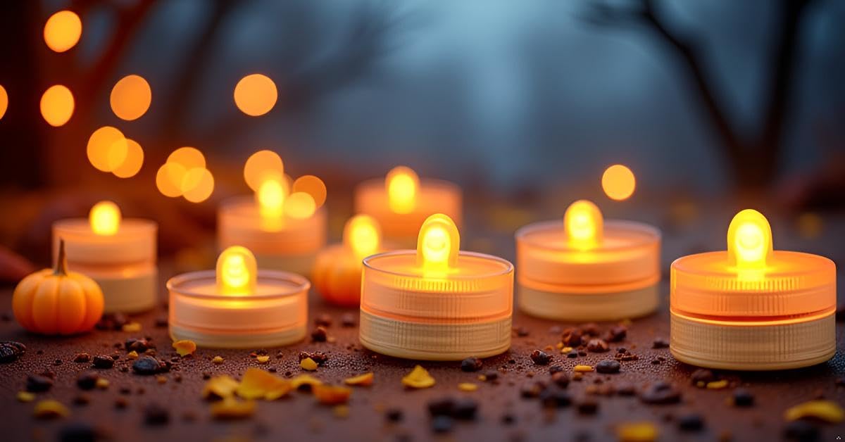 Afoosoo Yellow 50Pcs Underwater Led Light Flameless Led Candle Battery Operated Tealight Submersible Decorative Lights For Wedding Party Event Light Aquarium Light Christmas Halloween Light (Yellow)