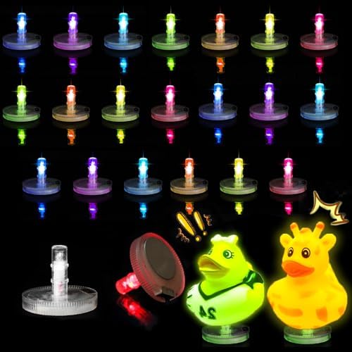 12PCS Light Up Duck Plugs Duck Holder for Jeep Dash, Glow in The Dark Rubber Duck Mounts with LED Lights - 16 Luminous Modes for a Fun and Funky Car Dashboard Display Gift for Jeep Lover
