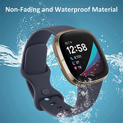 Image of Meliya Soft Strap for Fitbit Versa 4 / Versa 3 / Sense 2 / Sense(Watch Not Included), Flexible Premium Elastomer TPU Adjustable Watch Straps, Sport Replacement Band for Women Men