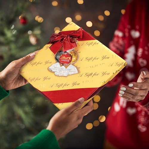 Image of Lindt LINDOR Holiday Assorted Chocolate Candy Truffles Wrapped Gift Box, Assorted Chocolate Candy with Smooth, Melting Truffle Center, 10.1 oz.