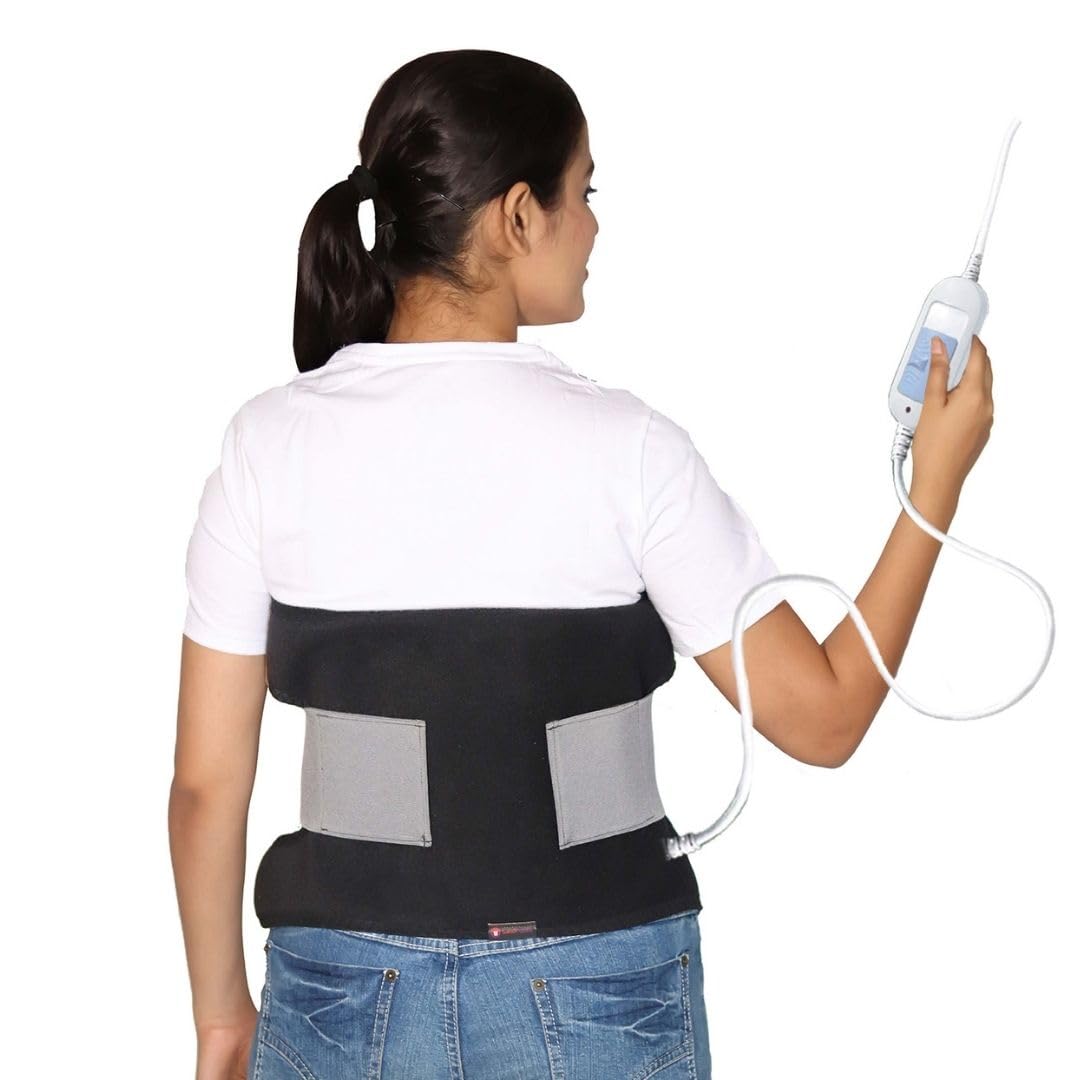 SandPuppy Heating Pad - Multipurpose Electric Heating Pad For Back, Shoulder & Knee Pain Relief (Black) | Adjustable 3 Heating Levels | Stretch Band to Enhance Fit and Heat | FIR Heating | Integrated Overheat Protection Thermostat| Gift for Women Men (B0CLLY6G7P) Amazon Price History, Amazon Price Tracker