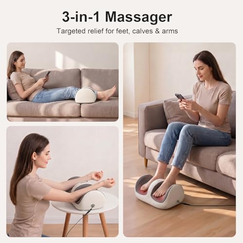 Image of Nekteck Foot Massager with Heat, Shiatsu Foot Roller for Sore Feet | Calf Massage for Plantar Fasciitis, Adjustable Intensity, Portable Home & Office Relaxing Massage Tool, Gift for Him Her