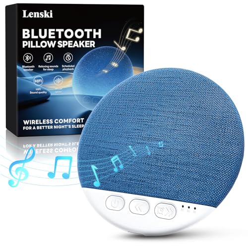 Lenski Kissenlautsprecher Bluetooth Kopfkissen Lautsprecher mit Weißem Rauschen & Timer Kissen Lautsprecher für Tiefschläfer Geschenke für Frauen Männer Weißes Rauschen Baby & Erwachsene
