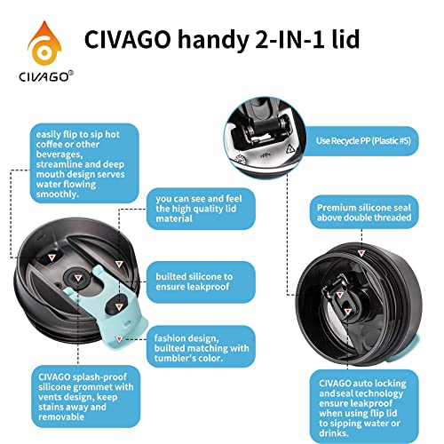 Civago 30 Oz Insulated Tumbler With Straw And Lid, Stainless Steel Travel Coffee Mug Cup, Double Wall Vacuum Water Bottle, Black Glitter #TOP2