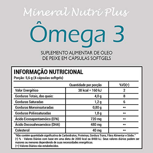 Ômega 3 Teste do Congelador EPA 720 / DHA 480 Kit 4 Frascos