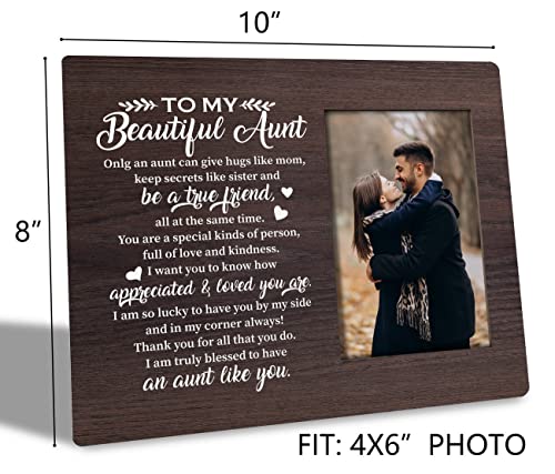 To Aunt Gifts Picture Frame, Tabletop Picture Frame Plaque Gift, Grateful Gift For Aunt, Beautiful Aunt Photo Frame Gift, Thanksgiving/Christmas/Birthday Gift For Aunt, Ideal Gift For Best Aunt #TOP2