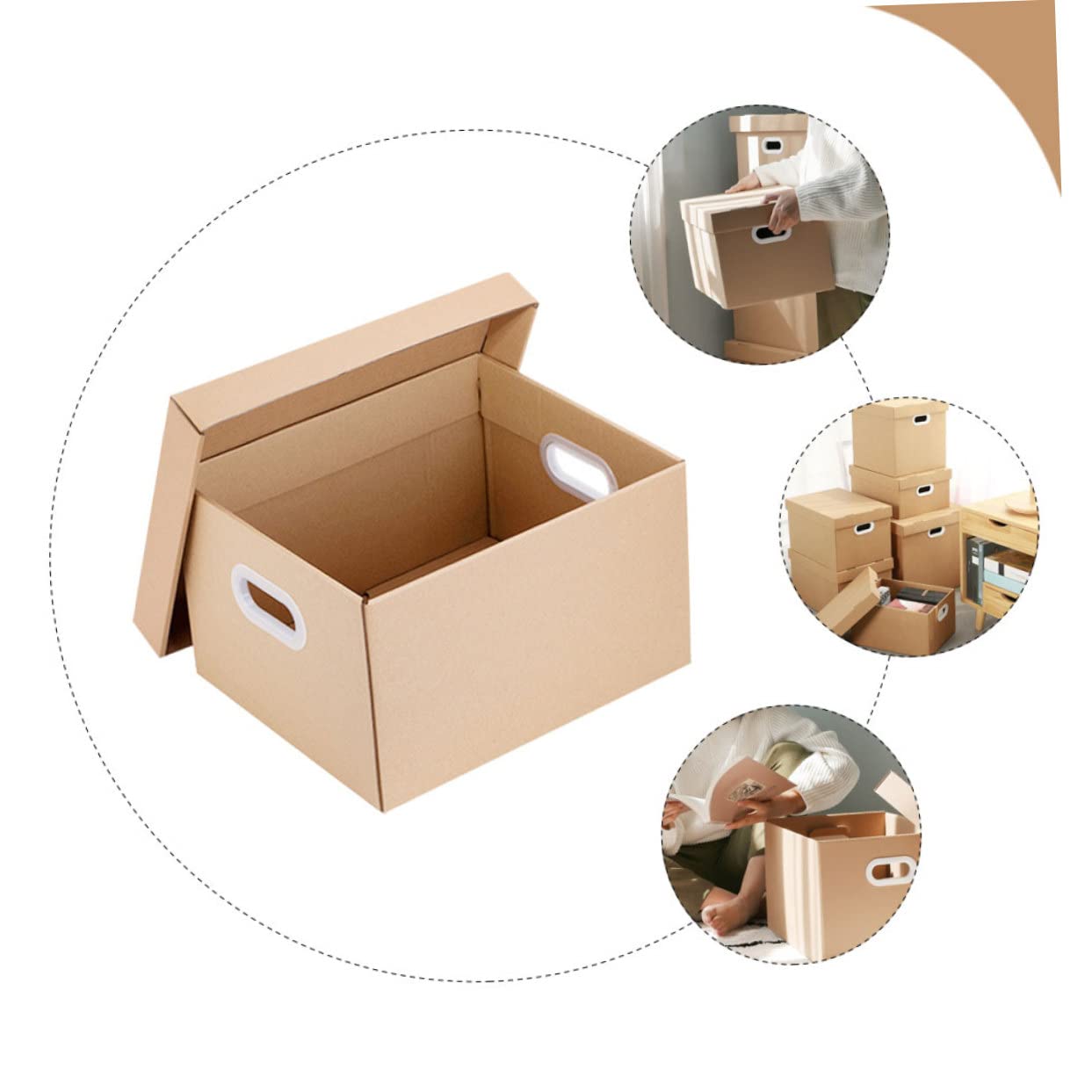 HOMSFOU Boîte à Dossiers Portable pour Rangement Organisateur de Documents Classeur à Dossiers