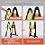 Telescoping Ladder A Frame 16.5Ft with Stabilizer Bar, Black+Yellow