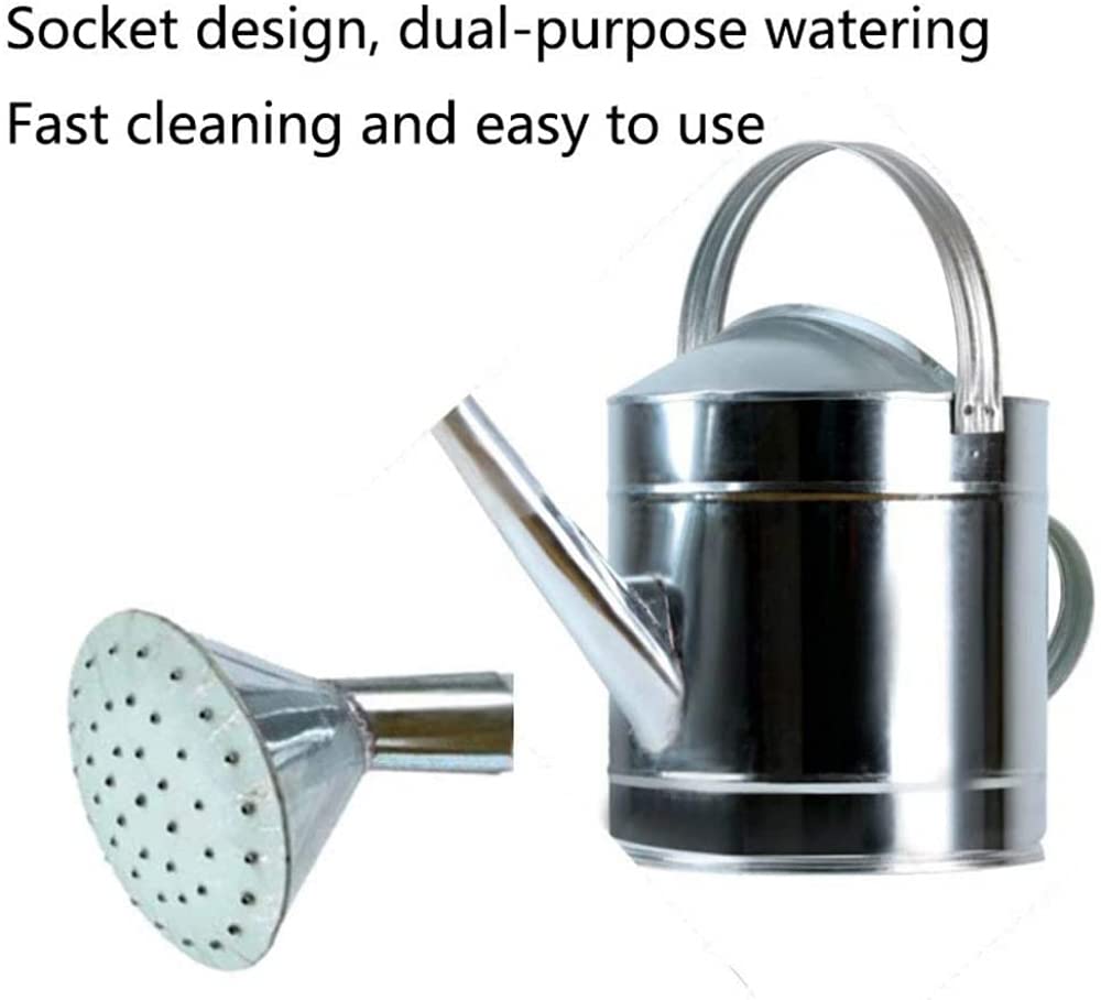 Gießkanne Metallgießkanne Gießkanne aus verzinktem Eisenblech Große Kapazität Gartenbewässerung Gartenpflanze Blumenbewässerungseimer Gartenbewässerungswerkzeug-10L ( Color : Silver , Size : 10L )