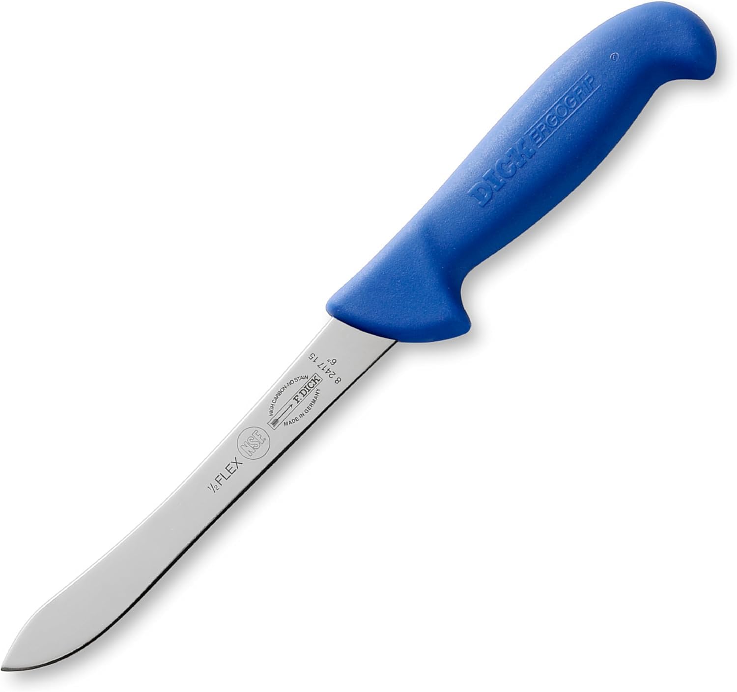 F. DICK Fischfiletiermesser Semi-Flex / Filetiermesser ErgoGrip (Klinge Messer 15 cm, Messerstahl rostfrei, 56 HRC) - 82417151, Blau