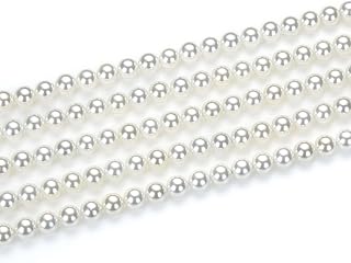 Adabele 1 Strand AAA Grade Natural 4mm Small Shell Pearl Loose Round Beads Freshwater Mother of Pearl Nacre 15 inch (Pearl White) for DIY Craft Jewelry Making SP4-1