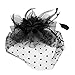 Comott Fascinators Hat Feather Headband Women's Fascinators Tea Party Headwear with Clip Derby Hat for Girls and Women(1 Black)