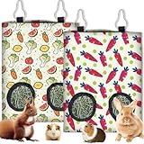 Facile à utiliser:Conçu avec des anneaux métalliques pratiques pour une suspension rapide à l'intérieur des cages pour animaux.. Il suffit de fixer le petit sac à foin suspendu pour animaux de compagnie aux barreaux de la cage et de le remplir au besoin.. Les larges ouvertures permettent aux animaux de compagnie de tirer facilement le foin tout en minimisant le gaspillage.