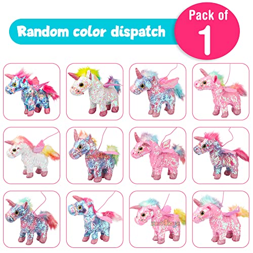 Image of Zest 4 Toyz Soft Plush Unicorn Musical Toys Reversible Sequin Unicorn with Sound Toys for Kids Birthday Gift (Pack of 1) Random Color Dispatch