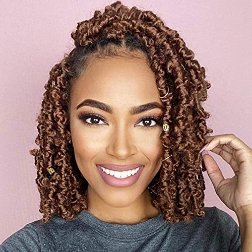 8 Packs Light Weight Butterfly Locs Crochet Hair 12 Inch Butterfly Faux Locs Crochet Hair Distressed Butterfly Locs, 30#