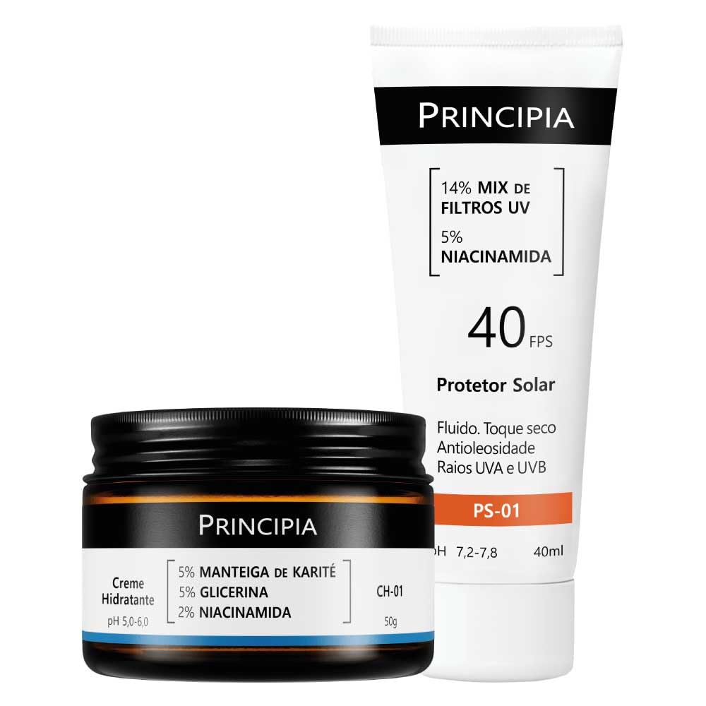 Principia Kit Creme Hidratante CH-01 + Protetor Solar Facial PS-01 FPS40