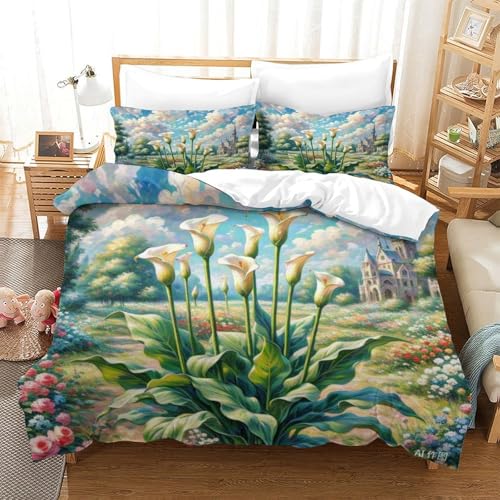 Housse de couette Calla Lily fermeture éclair cachée lit ado - 3