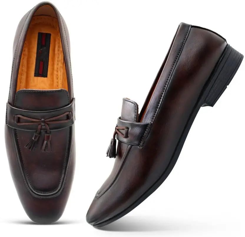 Image of Men's Stylish & Comfortable with Soft Cushioned Insole | Hand-Stitched Design for Trendy | Loafer for Men 7 Brown