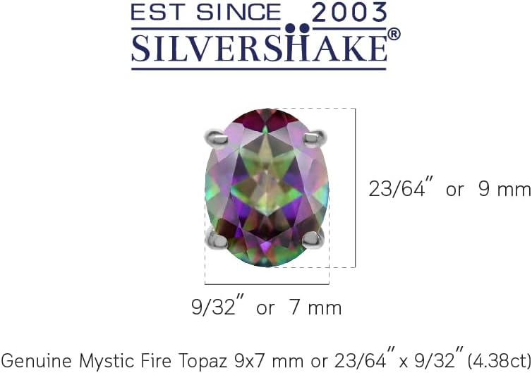 Silvershake 9X7mm Oval Shape Birthstone Gemstones White Gold Plated or Yellow Gold Plated 925 Sterling Silver Stud Business Attire Earrings Jewelry for Women