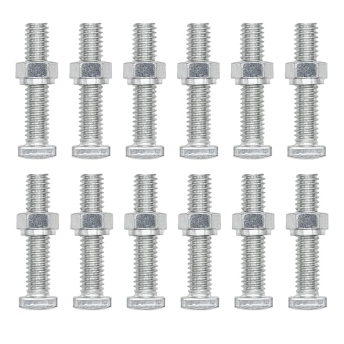 Ampper Replacement Battery Terminal Bolt and Nut 5/16-18 Thread 1-1/2 Length Square Head Bolt and Shulder Nut Pack of 12 Sets