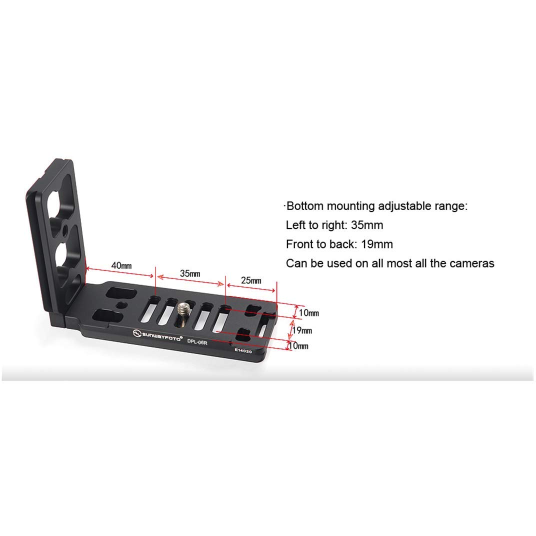 SUNWAYFOTO Universal L-staffa Quick Shoe 1/4" vite tipo L piastra a sgancio rapido