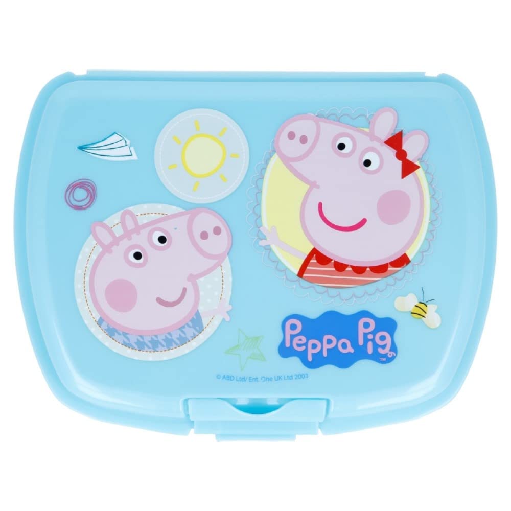 Om Supplies Peppa George Urban Sandwich Lunch Snack Box Kids Children School (Peppa)