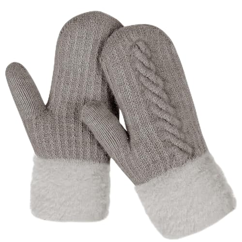 Celiodd 1 Paar Fäustlinge Damen Handschuhe & Fäustlinge für Damen Fäustlinge Damen Sehr Warm Warme Winterhandschuhe für Damen Strickhandschuhe Winddicht Handwärmer...