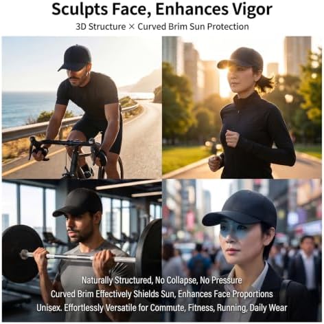 MOON Anti-Odor Breathable UPF 50+ Seamless Baseball Cap for Men Women Black — view 8