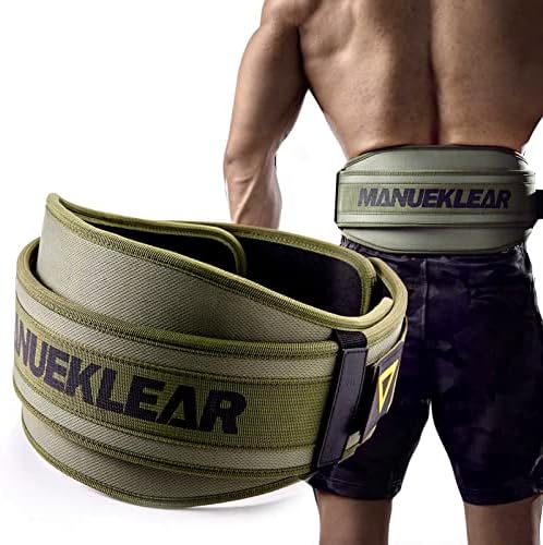 Weight Lifting Belt, Lifting Belts for Women Men,MANUEKLEAR Weightlifting Belt Quick Locking Back Support for Bodybuilding, Fitness, Powerlifting, Cross Training, Squats, Workout, Exercise (L（36-41inches）, Olive Drab)