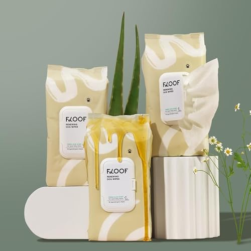 Toalhetes hipoalergênicos renovadores para cães - Toalhetes naturais frescos de Aloe para patas, ros