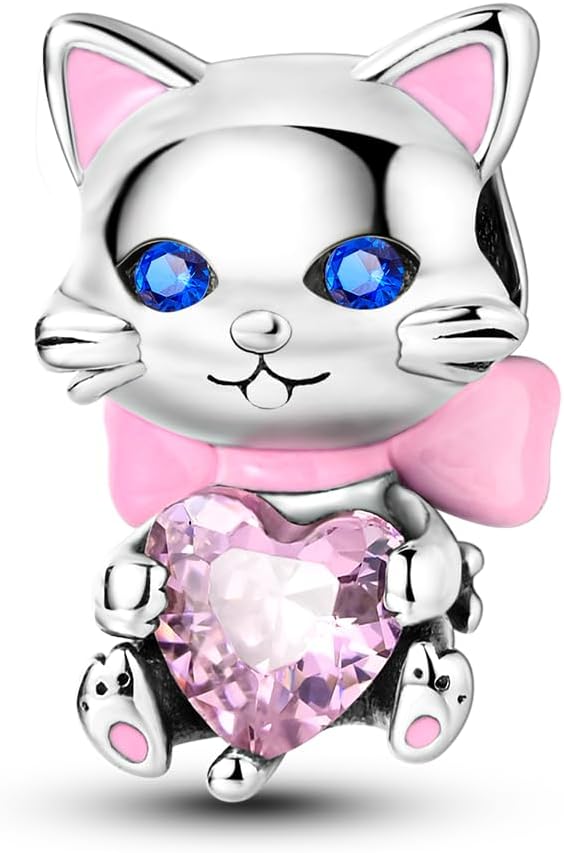 Parmuz 925 Sterling Silver Charm for Bracelets Dog Evil Eye Travel Love Mom Dangle Charms for European Bracelets Necklace Pendant Beads Jewelry Gift for Woman