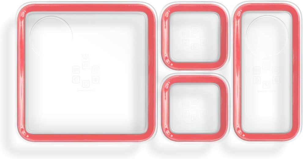 Tastemade Prepd Container Set Food Storage Containers - Leak-Proof, BPA-Free, Safe for Microwave, Dishwasher & Freezer Great for Meal Prep + Portion Control (Set of 4, Peach)