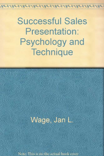 The successful sales presentation: psychology a... 0900537175 Book Cover