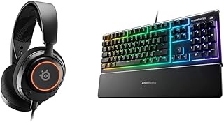 New SteelSeries Arctis Nova 3 Multi-Platform Gaming Headset & Apex 3 RGB Gaming Keyboard – 10-Zone RGB Illumination – IP32 Water Resistant – Premium Magnetic Wrist Rest