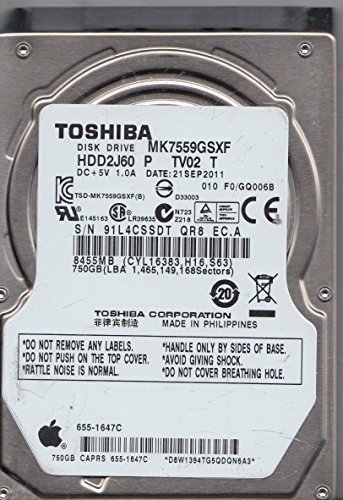 MK7559GSXF, F0/GQ006B, HDD2J60 P TV02 T, 750GB SATA 2.5 Disco Rigido - Hdd - Immagine 1
