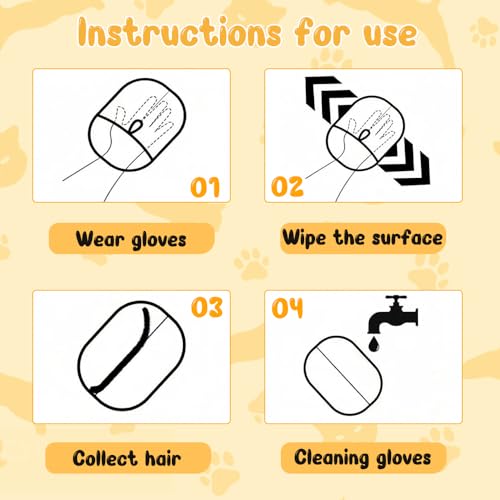 QIMMU Fell Magnet Handschuh,Katzenhandschuh,Fellhandschuhe Katze,Katzen Handschuhe Fellpflege,Katzenhaarentferner Handschuh,Pet Hair Remover Glove für Hund und Katze