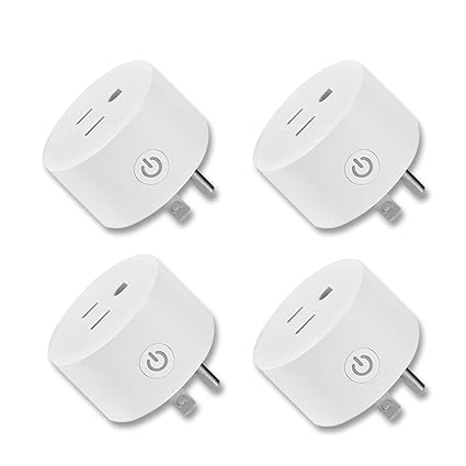 Mini WiFi Smart Plug Outlet Voice Remtoe Control with Alexa Works with Google Assistant IFTTT, Tuya Smart App Timer, No Hub Required, Pack of 4