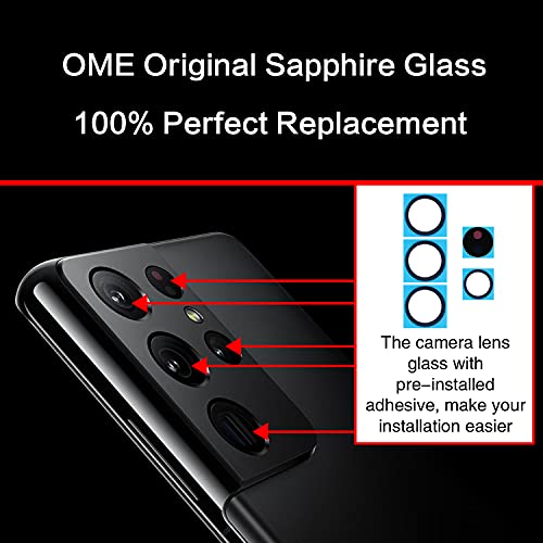 2Pcs Galaxy S21 Ultra Back Rear Camera Lens Glass Replacement, Asdawn Back Lens Glass For Samsung Galaxy S21 Ultra 6.8 Inches All Carriers With Free Lens Film + Installation Manual + Repair Tool Set #TOP4