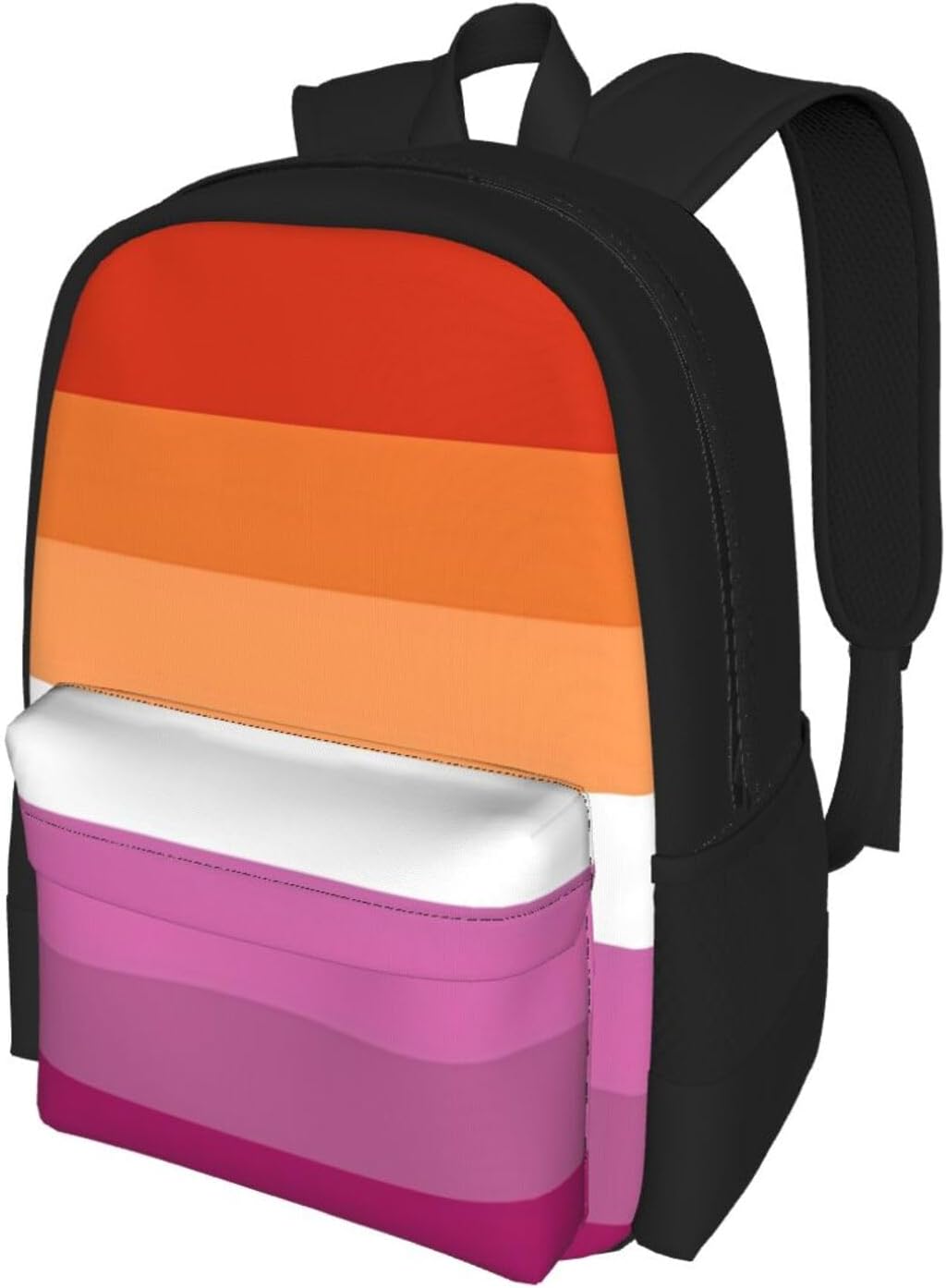 Lesbian Pride Flag Laptop Backpacks for Men Women Business Hiking Travel Work, Black