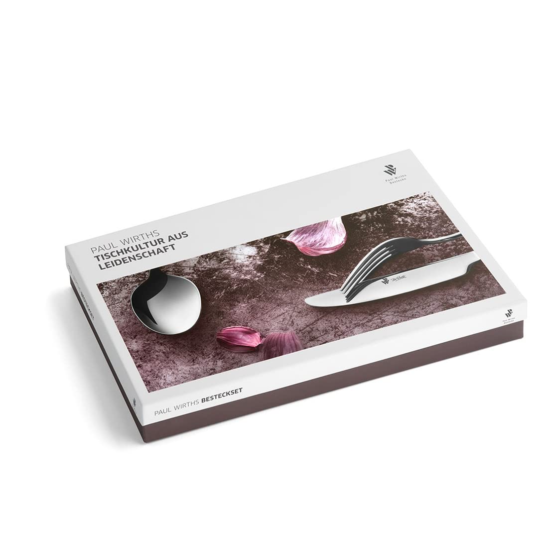 PW Paul Wirths Pure 90 - Cubertería para 6 personas, 24 piezas, acero inoxidable pulido, apto para lavavajillas, cubiertos con bandeja para cubiertos